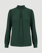 Damen elegante Bluse mit Stehkragen R&B