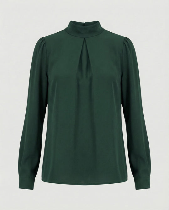 Damen elegante Bluse mit Stehkragen R&B