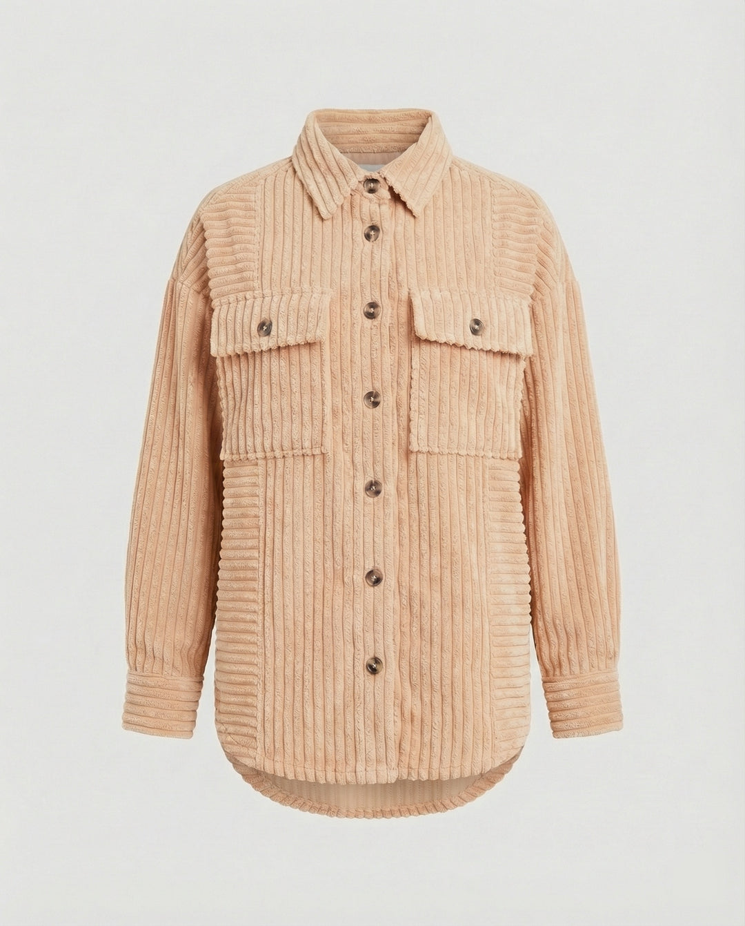 Damen Lässige Cordjacke mit Taschen