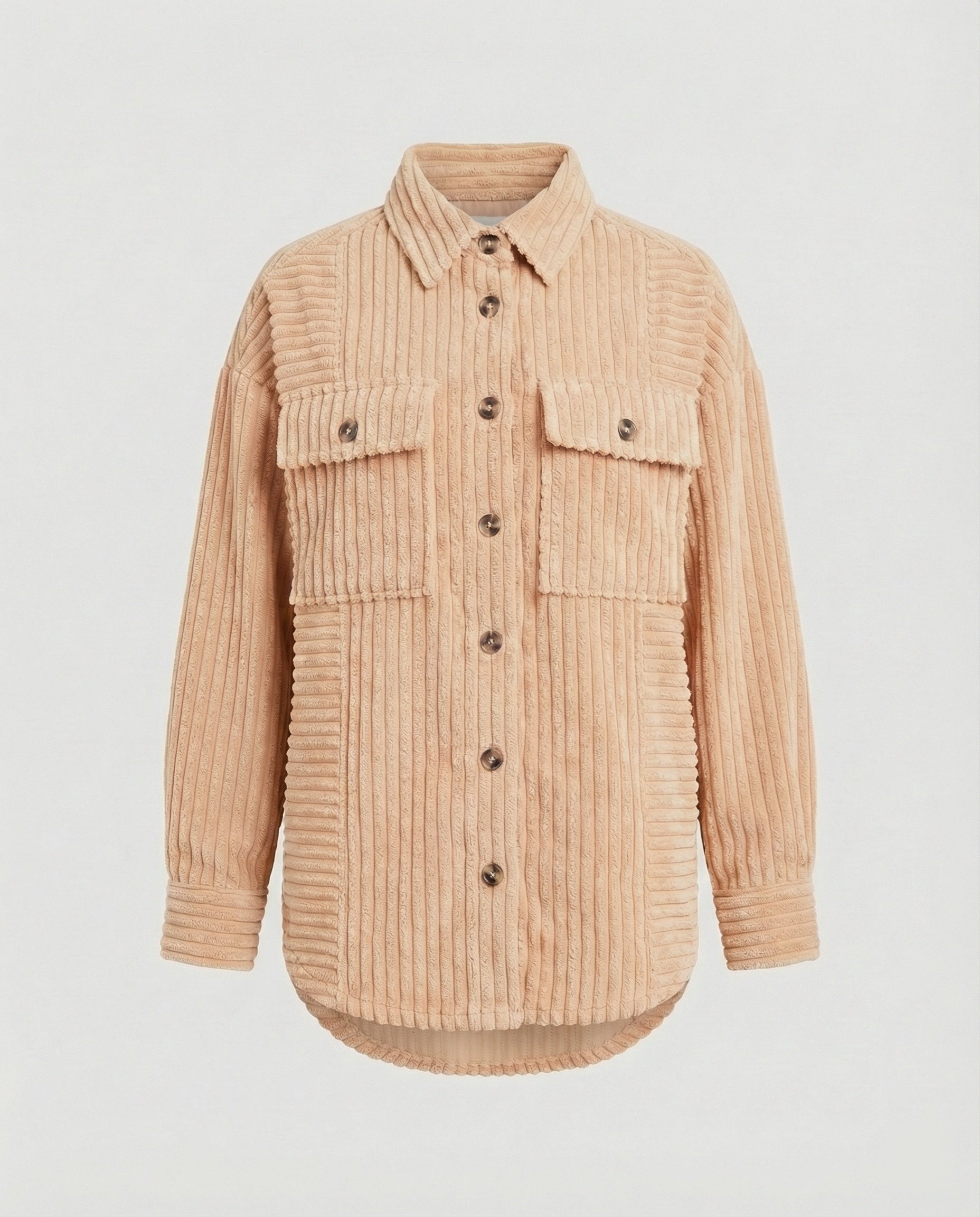 Damen Lässige Cordjacke mit Taschen