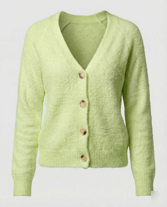 Damen Strickcardigan kuschelig mit dekorativen Knöpfen