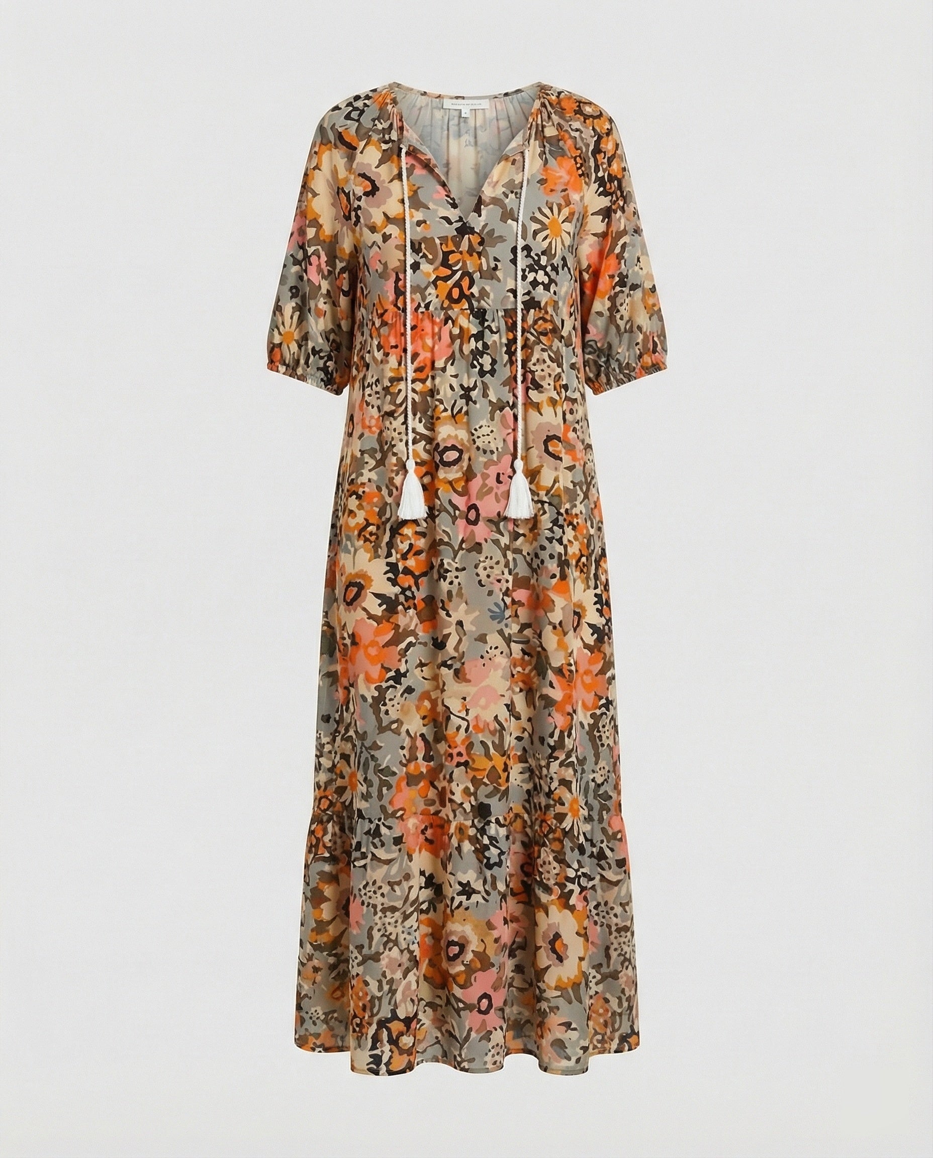 Boho Maxikleid Damen Kordelzug