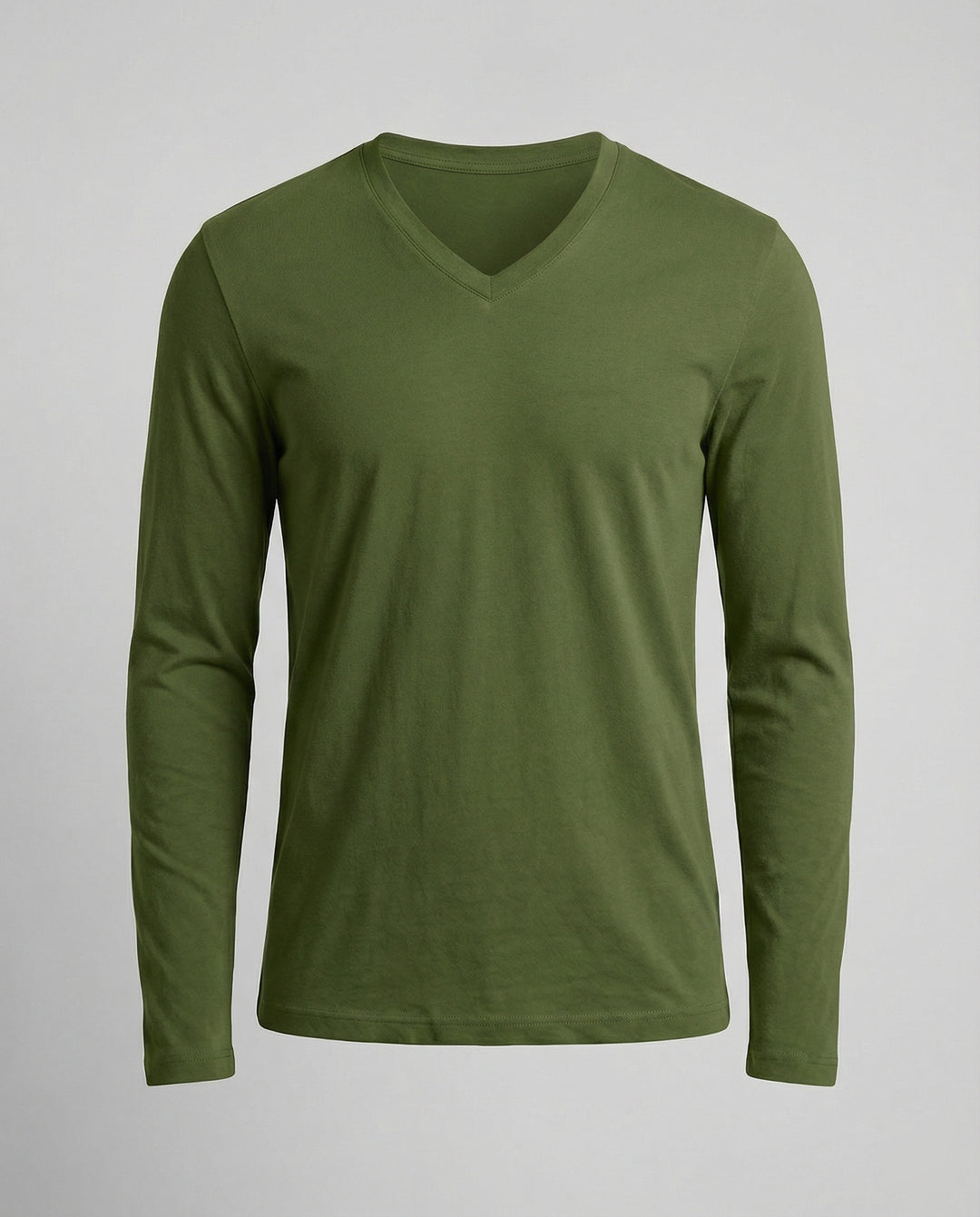 Herren lässiges V-Ausschnitt Langarmshirt R&B