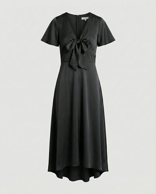 Damen Midikleid elegant Wickeloptik