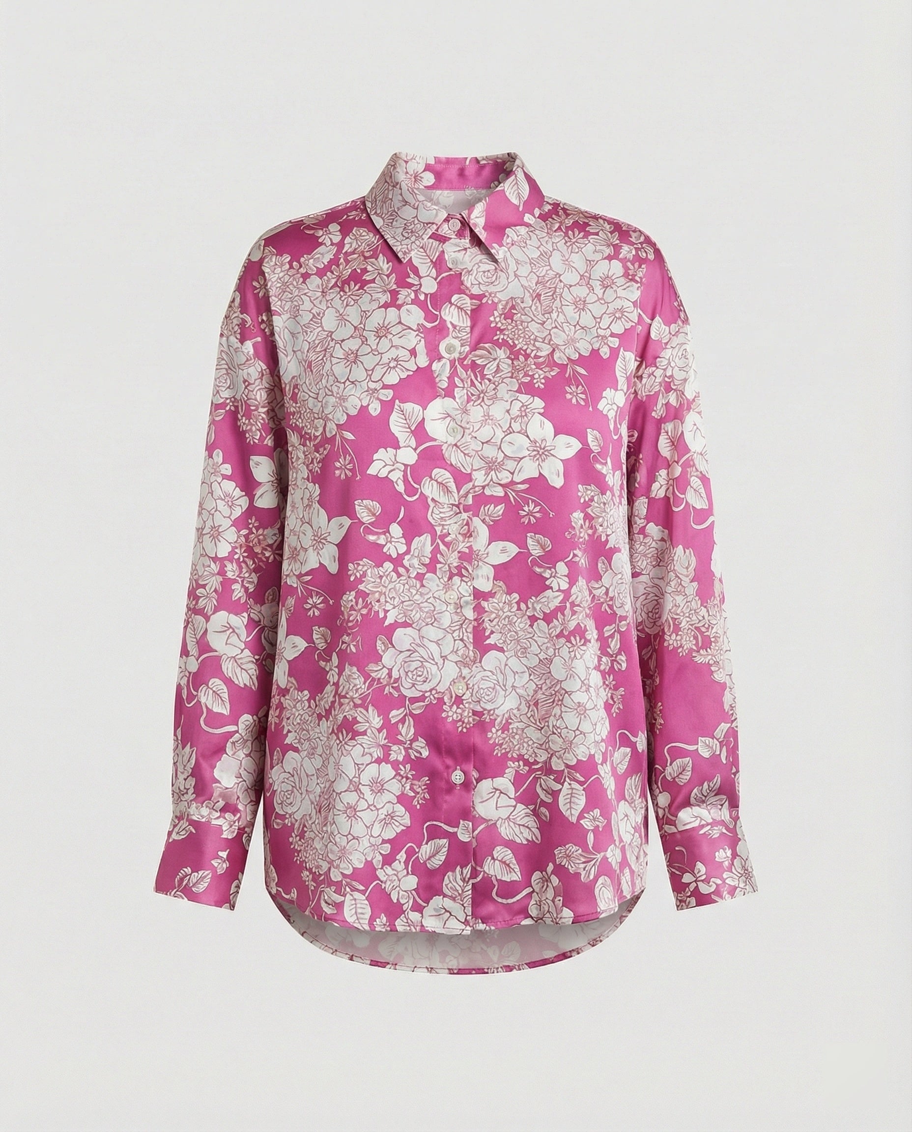 Leichte Hemdbluse Damen Aquarell Blumen