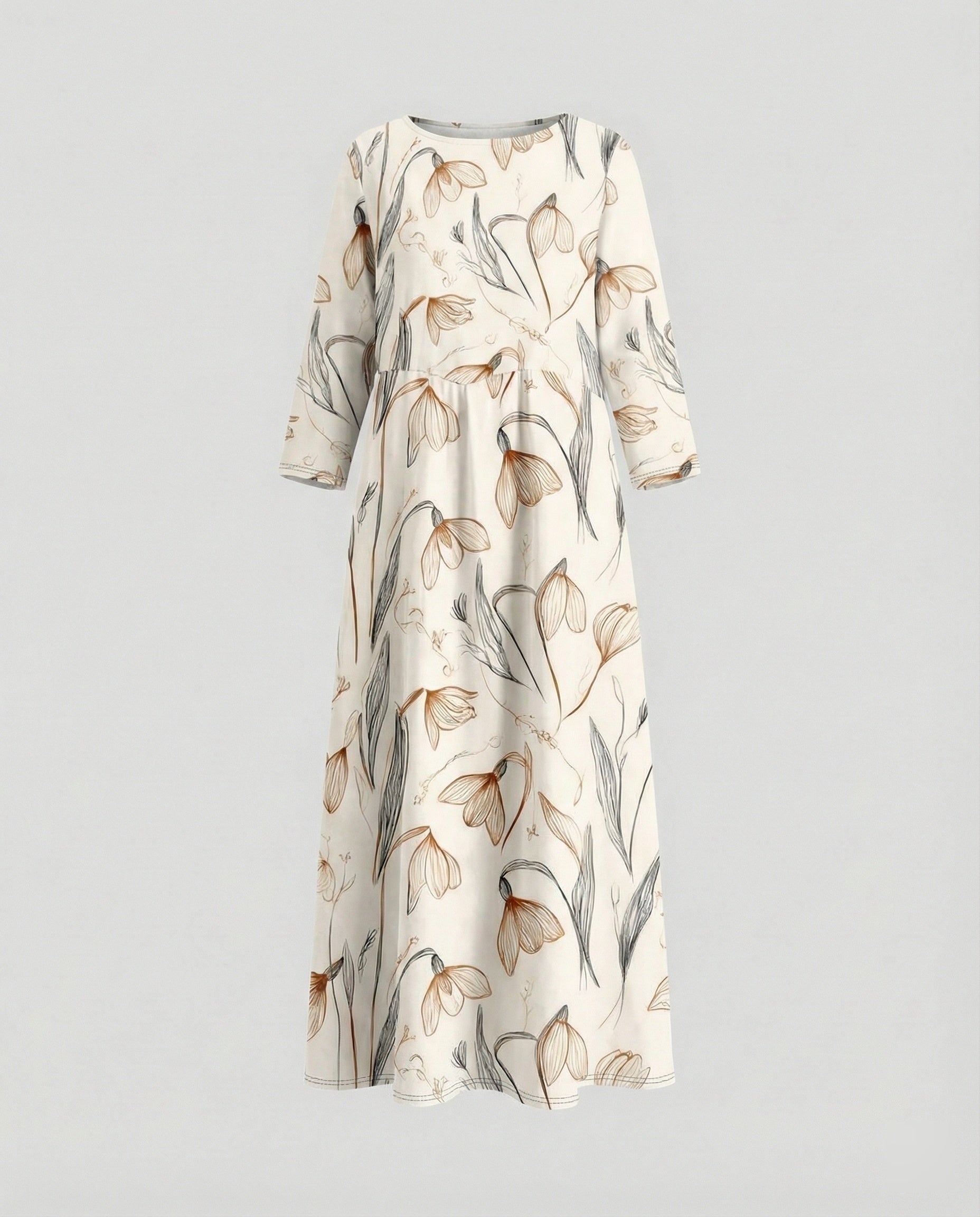 Damen Maxikleid floral mit Taschen