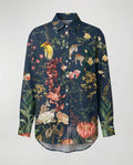 Leichte Hemdbluse Damen Aquarell Blumen