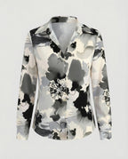 Hemdbluse Seidenoptik Damen Floral
