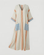 Leinen Kaftan Maxikleid Damen