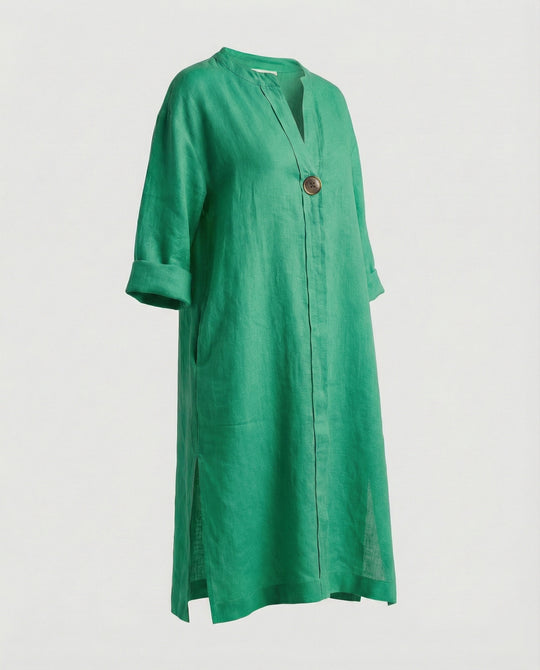 Leinen Freizeitkleid Damen Tunikakleid
