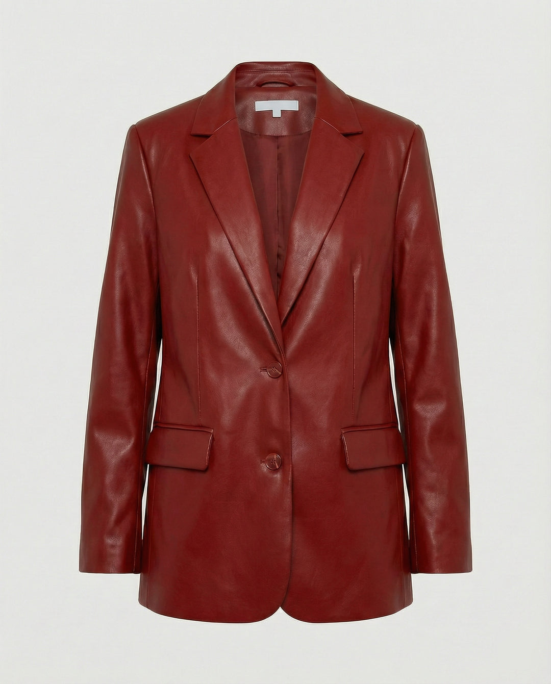 Damen Oversized Kunstleder Blazer im Trend-Look