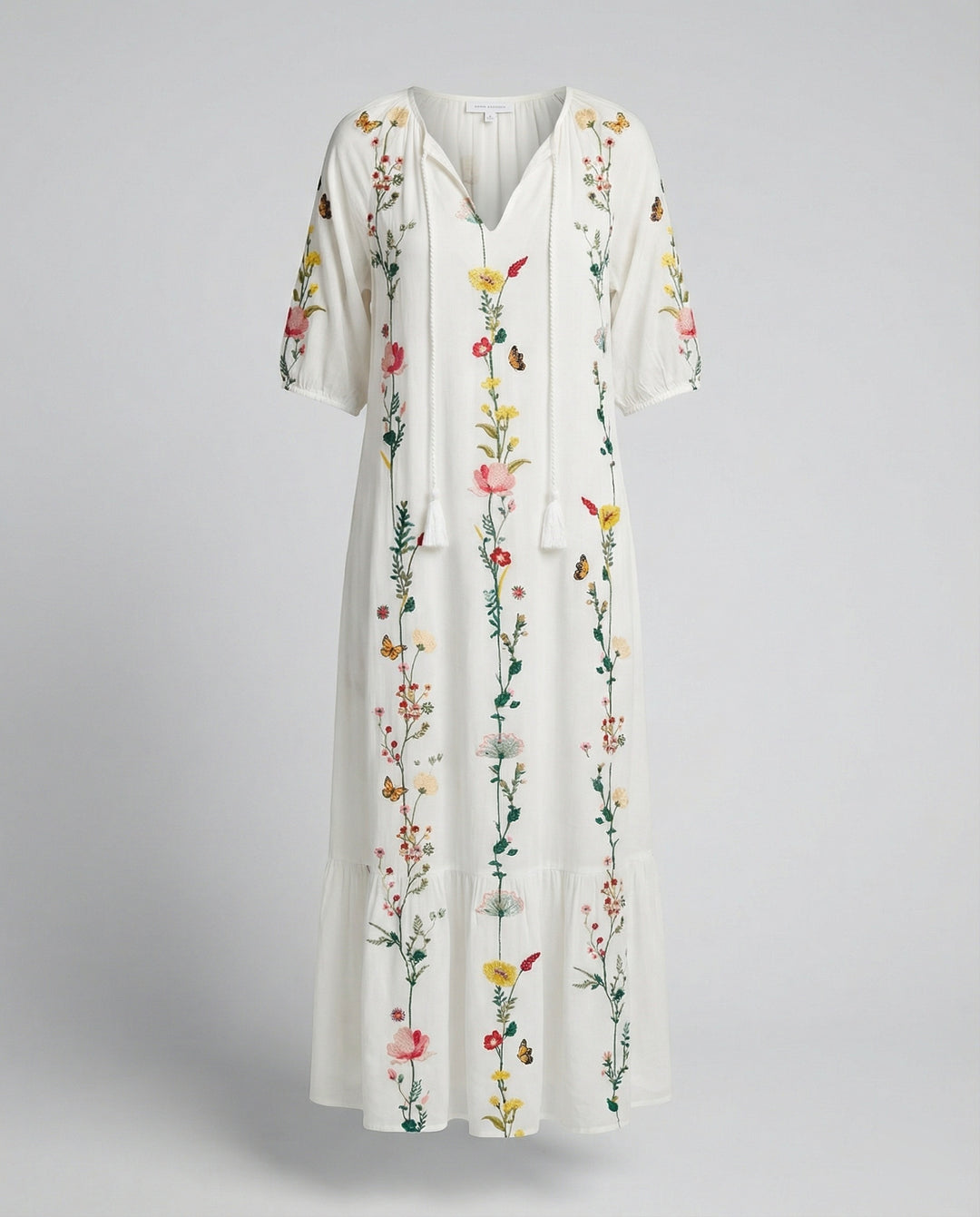 Boho Maxikleid Damen Kordelzug