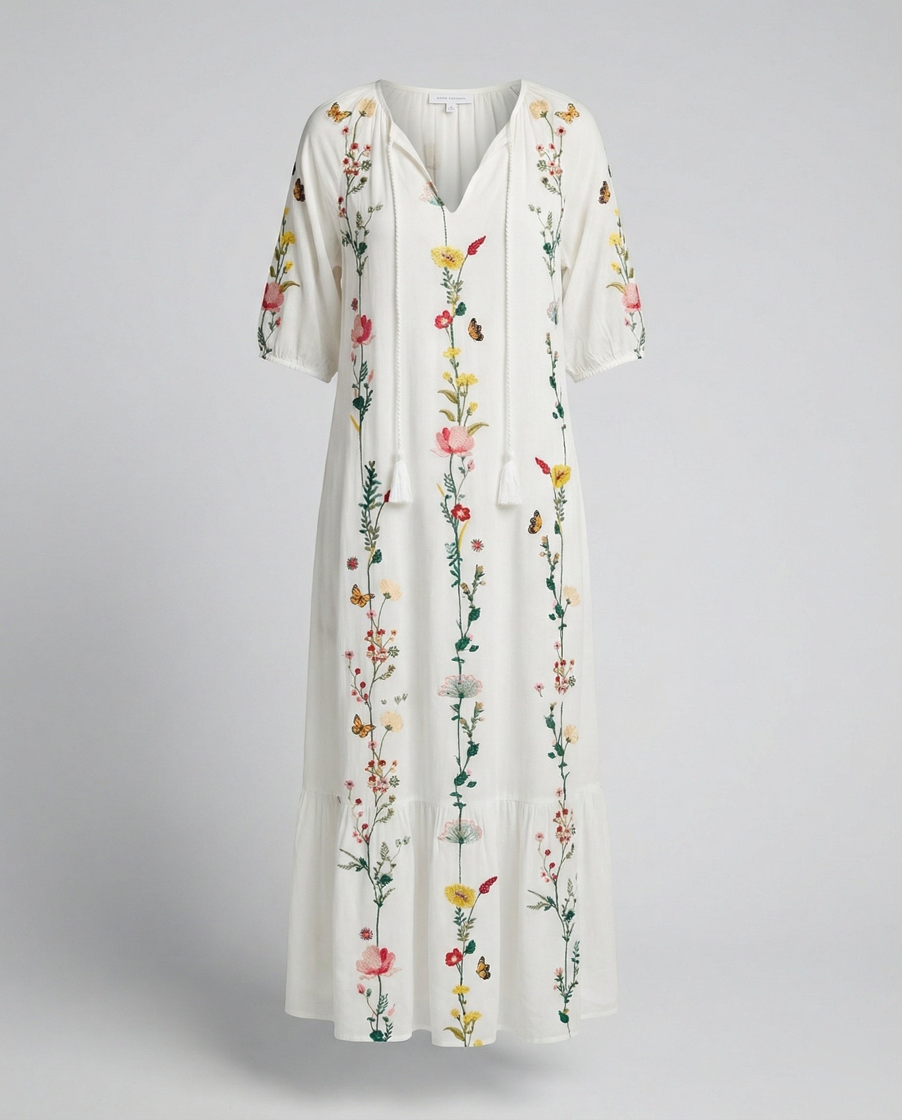 Boho Maxikleid Damen Kordelzug