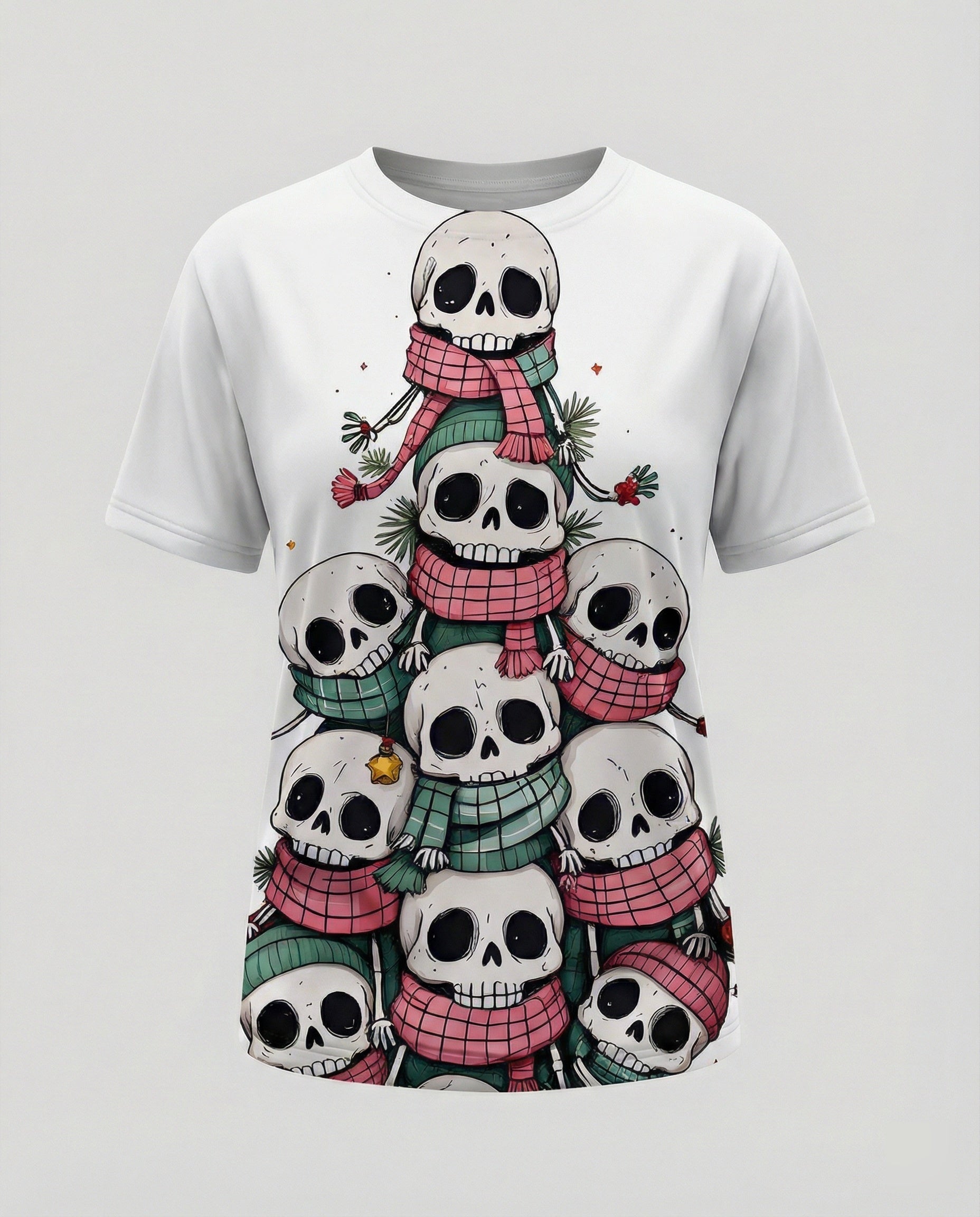 Kurzarmshirt Totenkopf Print Damen