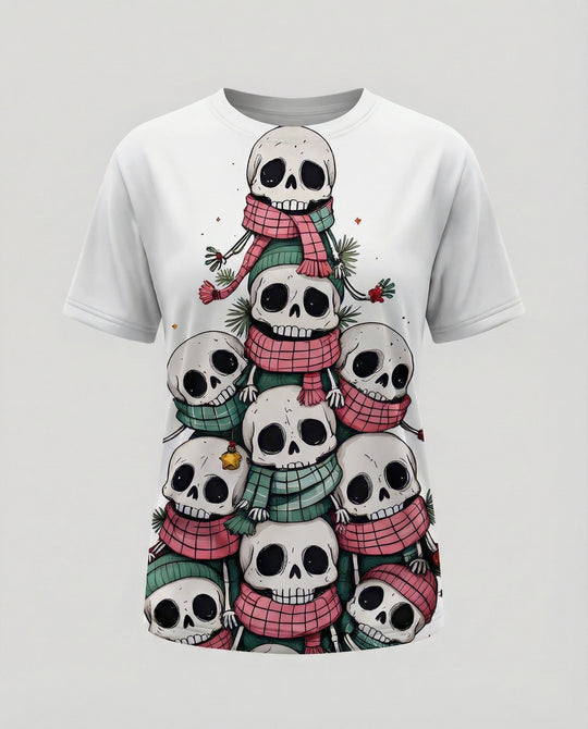 Kurzarmshirt Totenkopf Print Damen