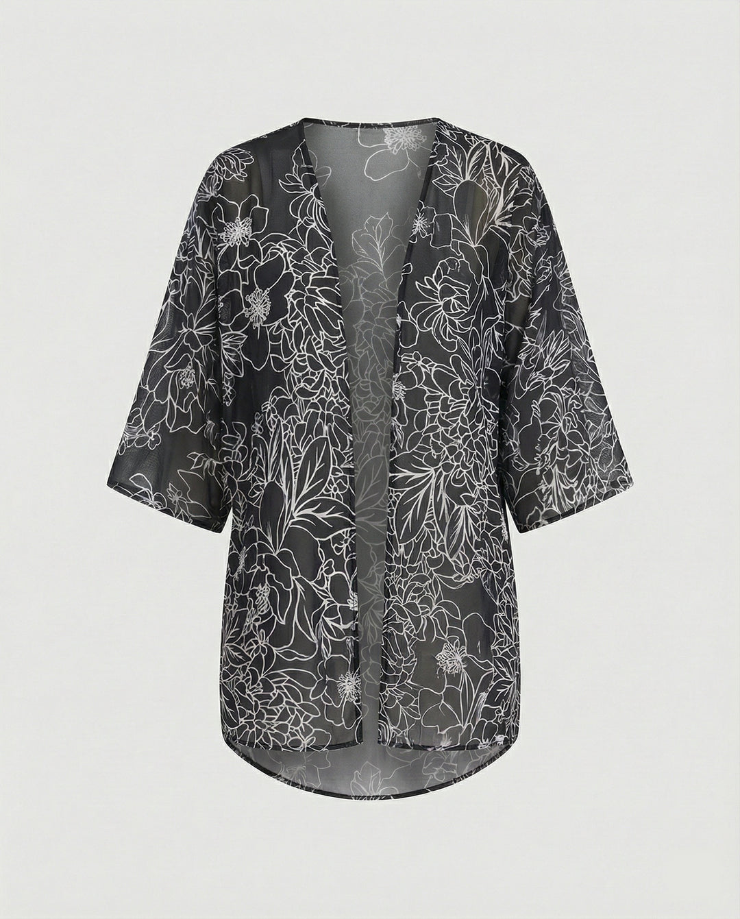 Offener Kimono Damen Floral