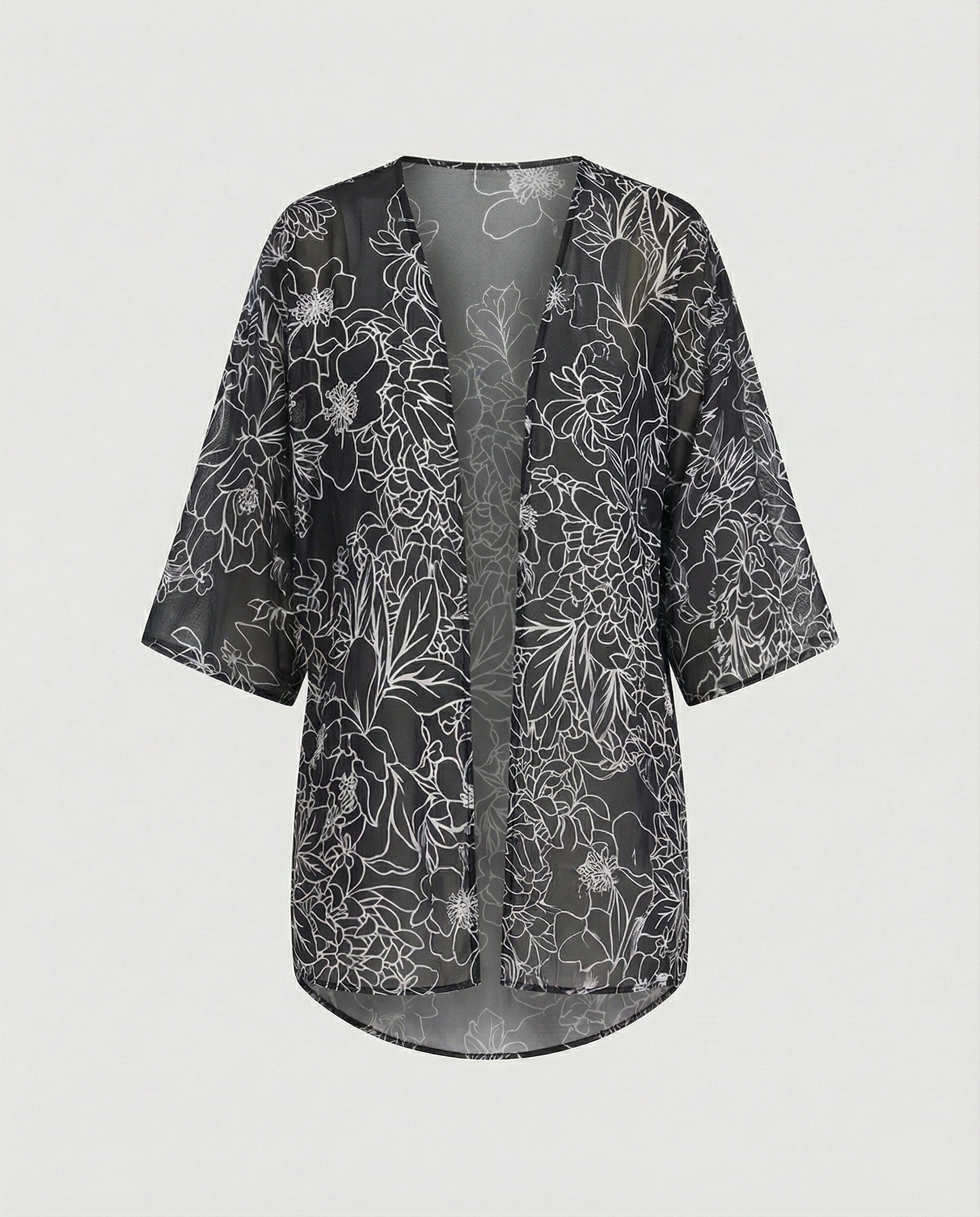Offener Kimono Damen Floral