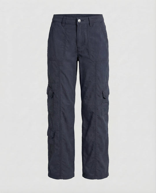 Damen Tief sitzende Cargohose Ziernähte