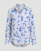 Leichte Hemdbluse Damen Aquarell Blumen