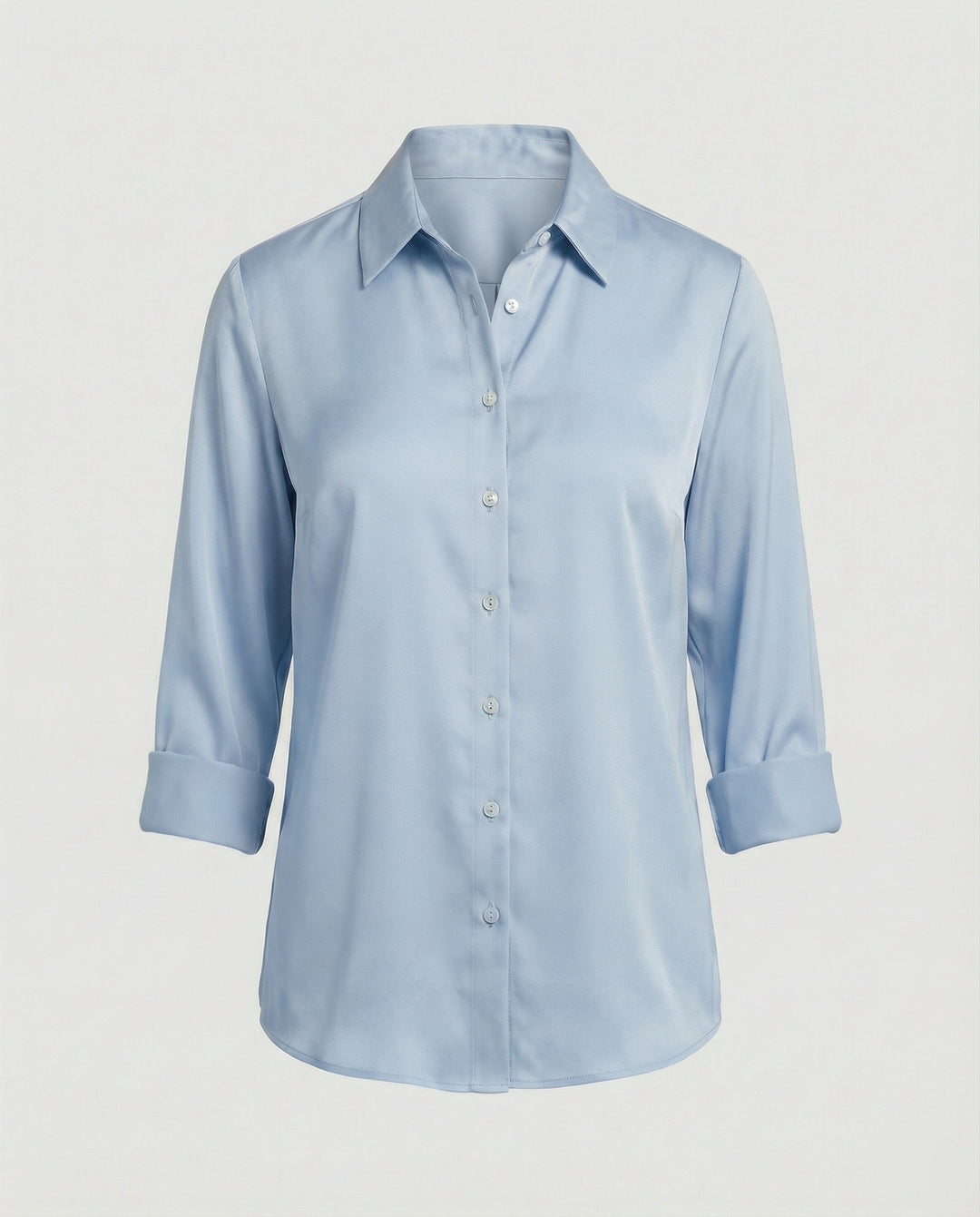 Damen elegante Baumwollbluse mit Stehkragen