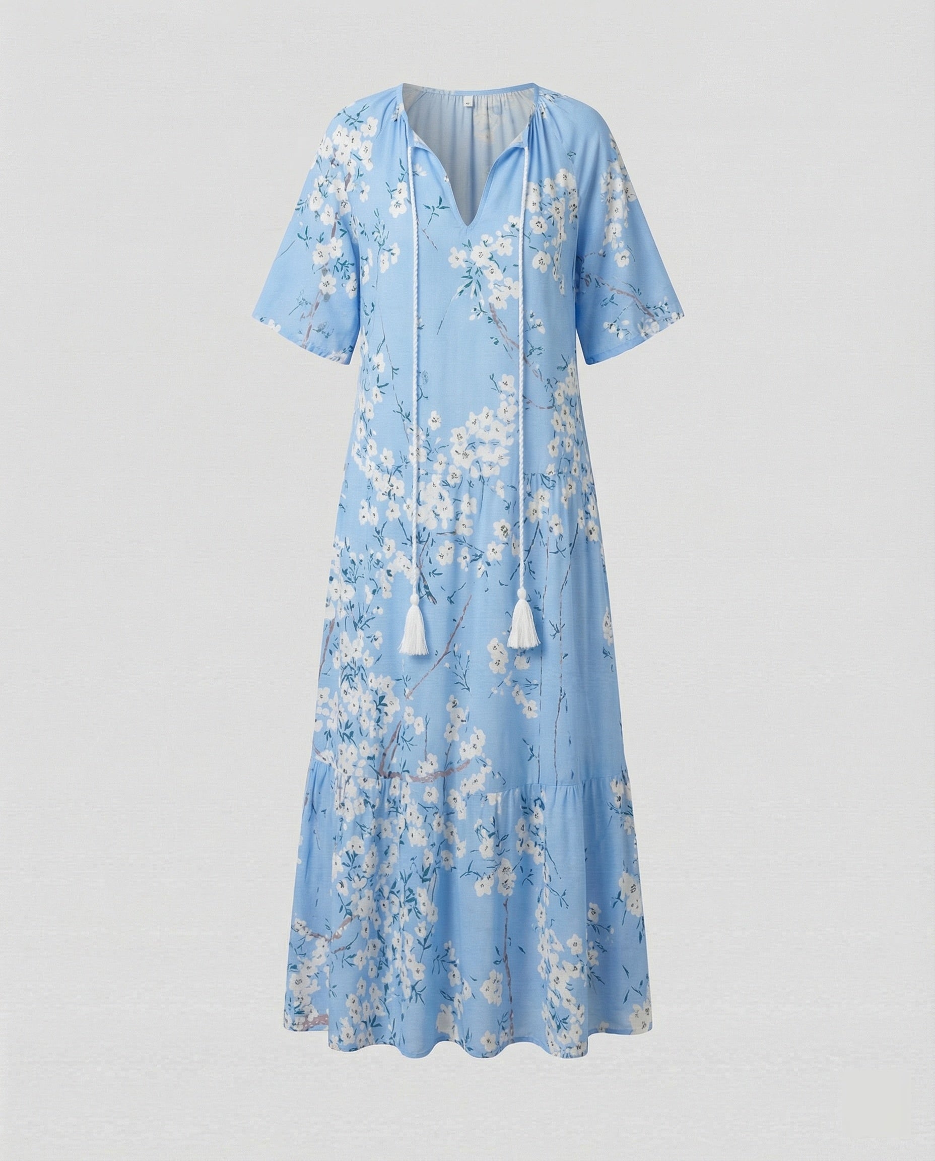 Boho Maxikleid Damen Kordelzug
