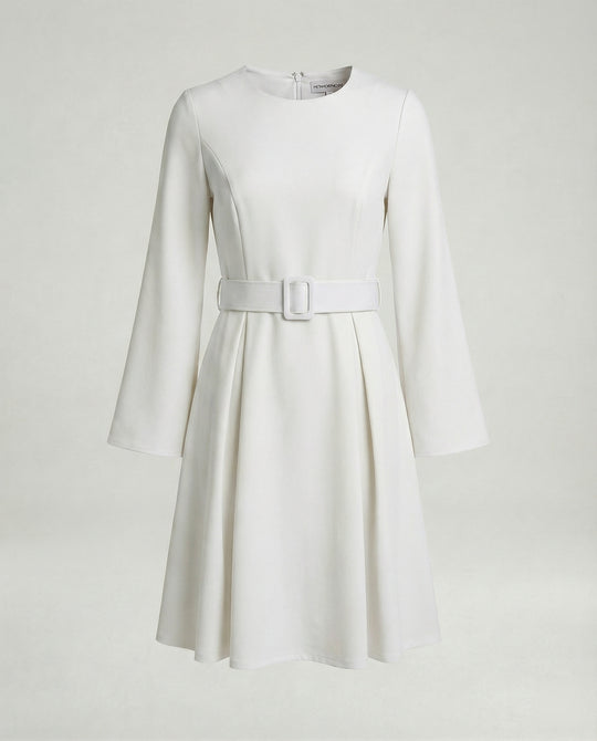 Midikleid Mit Glockenärmeln Tailliert Damen
