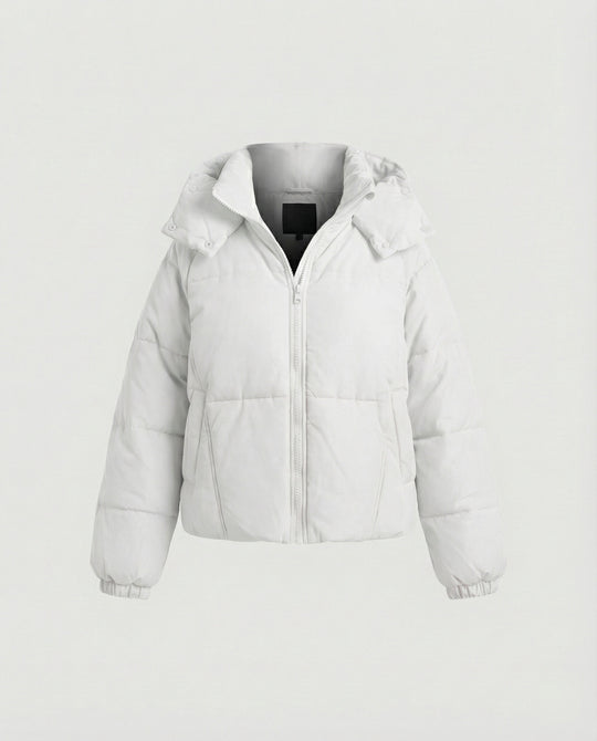 Steppjacke Damen modisch mit abnehmbarer Kapuze und Taschen