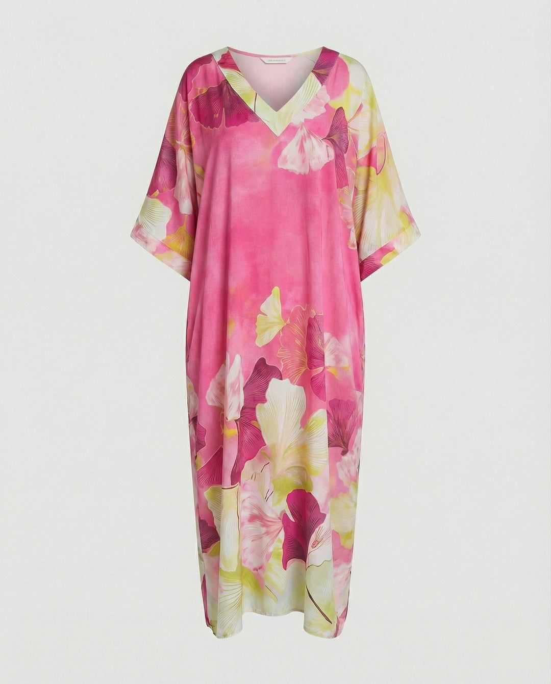 Damen Maxikleid Leinen Kaftan