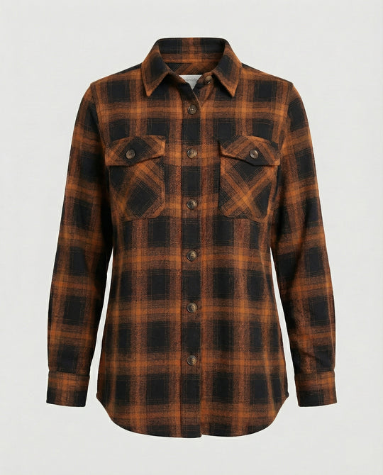 Damen Hemdjacke Flanell Karo