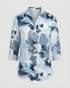 Hemdbluse Seidenoptik Damen Floral