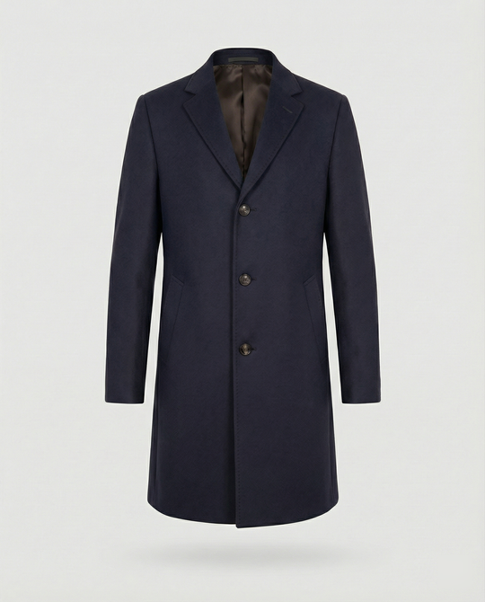 Herren eleganter Wollmantel mit klassischem Revers und praktischen Taschen R&B