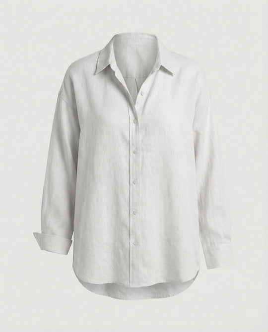 Damen Bluse Leinen Oversize