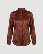 Damen Satin-Bluse mit klassischem Kragen R&B
