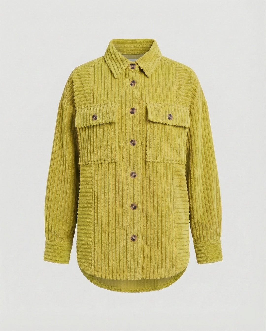 Damen Lässige Cordjacke mit Taschen