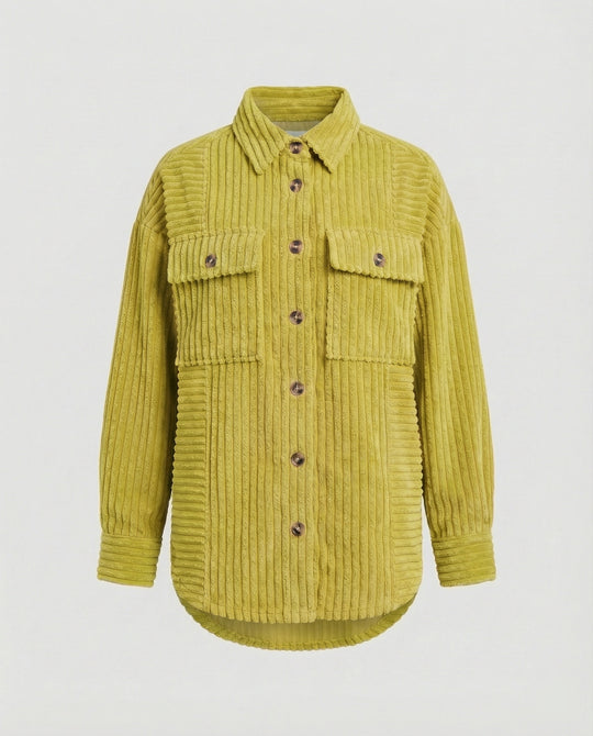 Damen Lässige Cordjacke mit Taschen