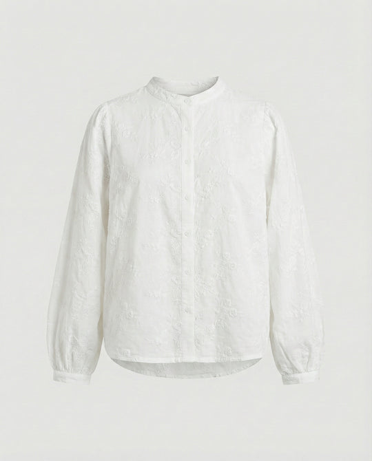 Bluse Damen Baumwolle Bestickt