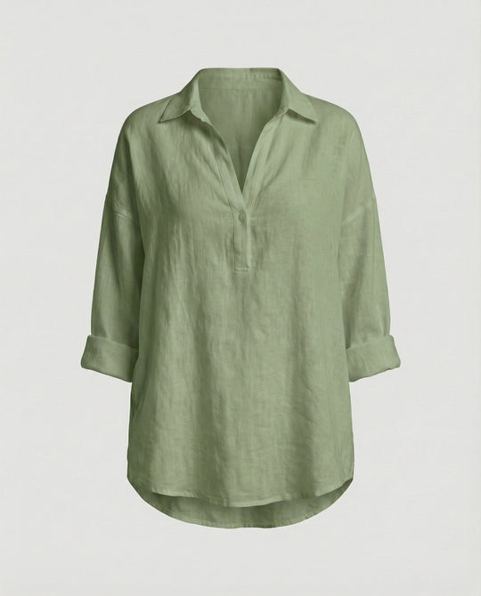Leinenbluse Damen mit Knopfleiste