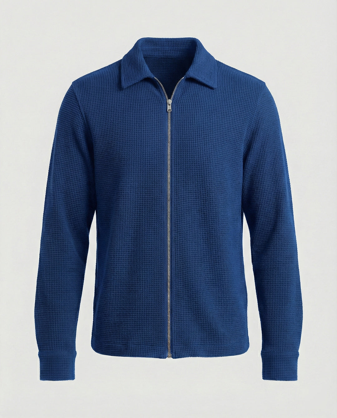 Herren Eleganter Langarmshirt mit strukturierter Oberflächenbeschaffenheit und hochwertigem Reißverschluss R&B