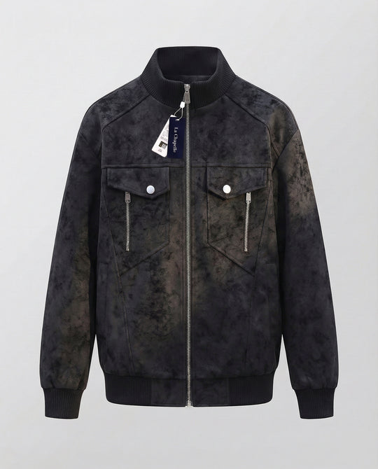 Herren Velours Bomberjacke Locker