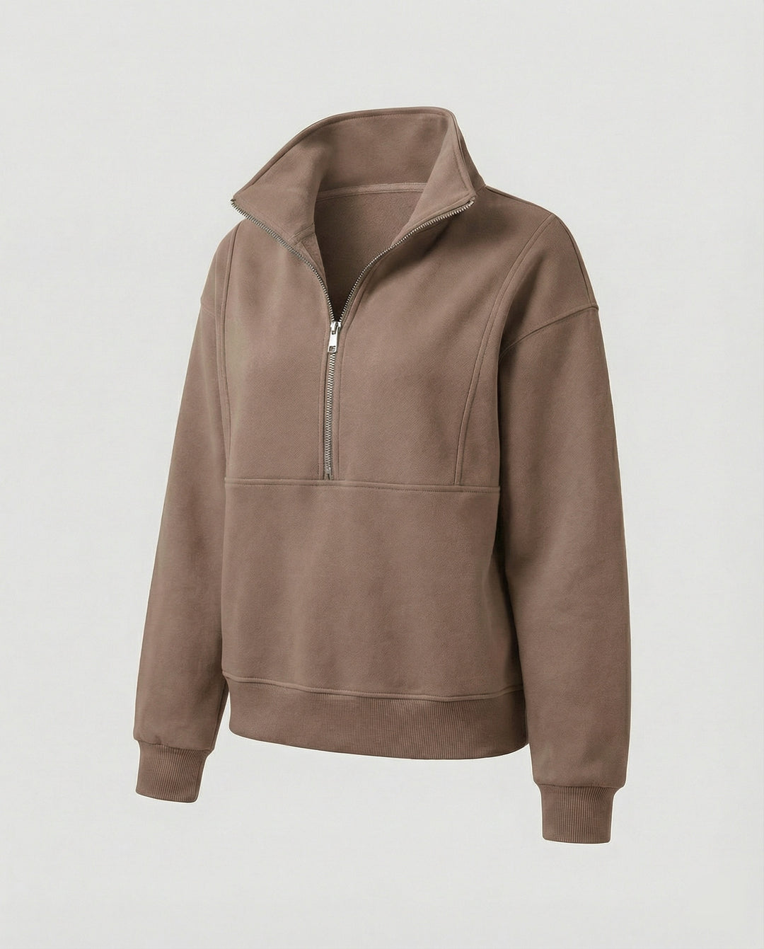 Jogginganzug Damen sportlich elegant mit Oversize-Hoodie und hohem Kragen