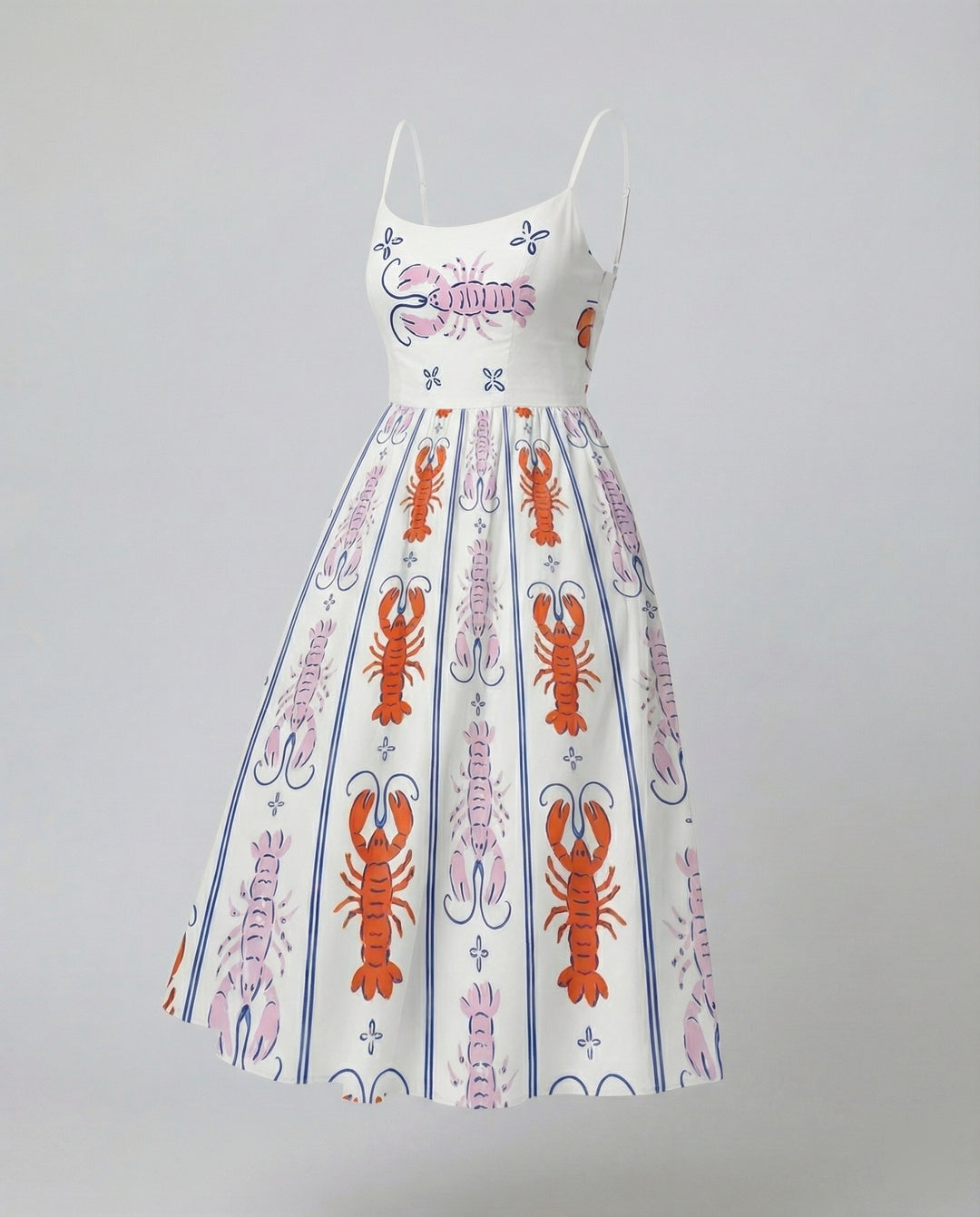 R&B | Einfarbiges Kleid mit U-Ausschnitt und Strapsen