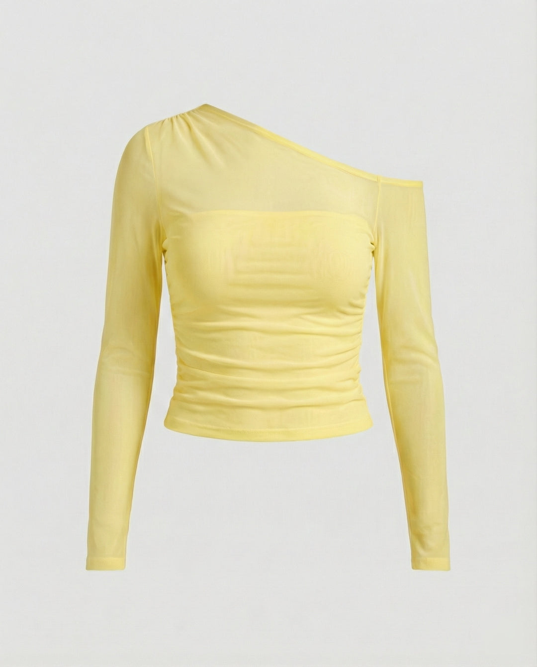 Damen Elegantes asymmetrisches Oberteil mit schulterfreiem Design und Raffung R&B