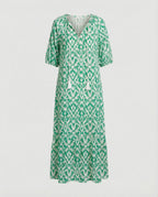 Boho Maxikleid Damen Kordelzug