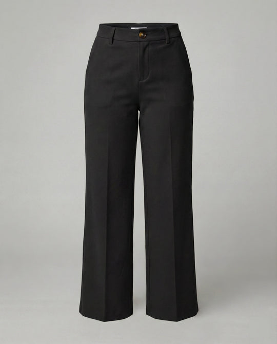 Damen Weite Stoffhose High Waist