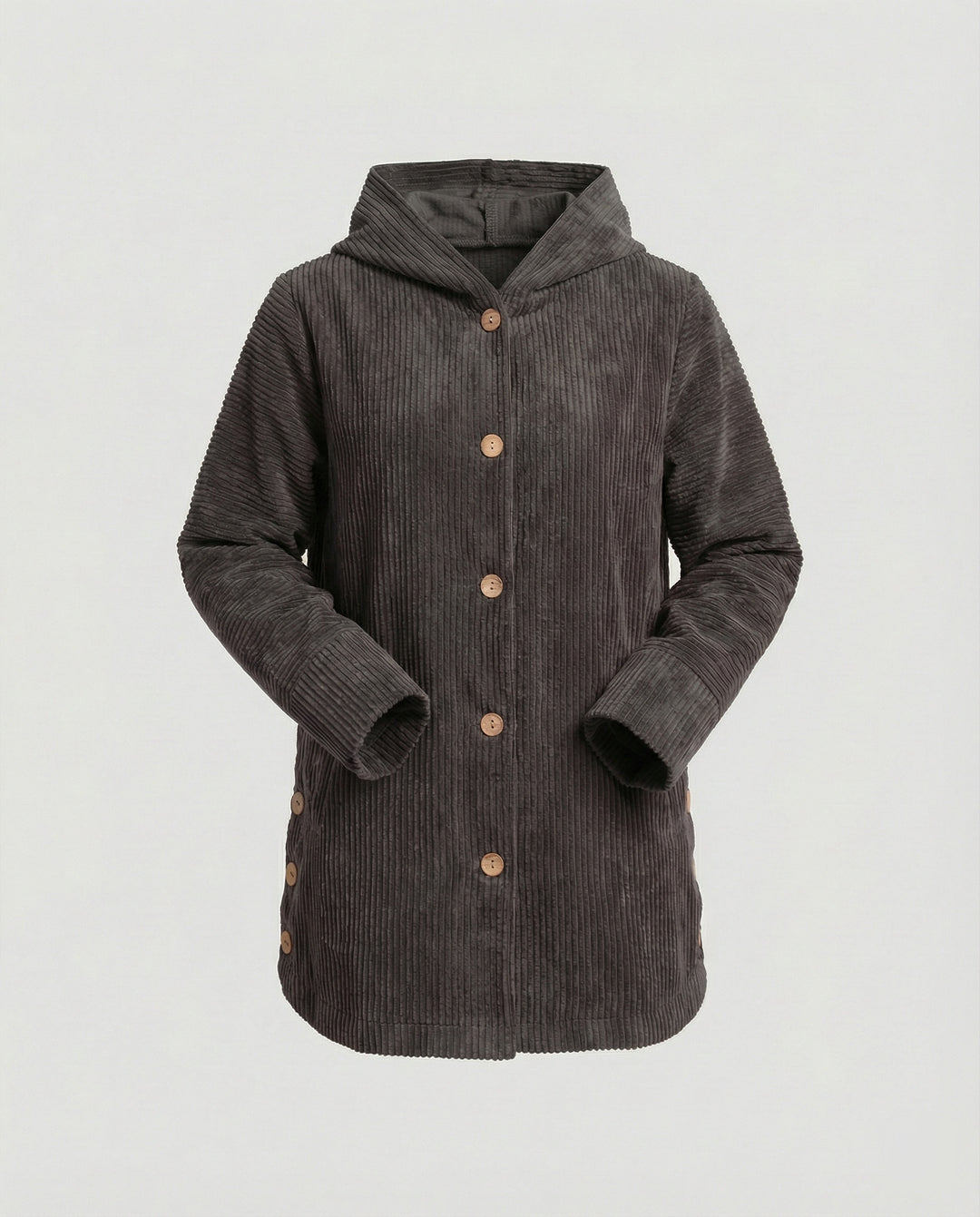 Damen Cord-Kapuzenjacke