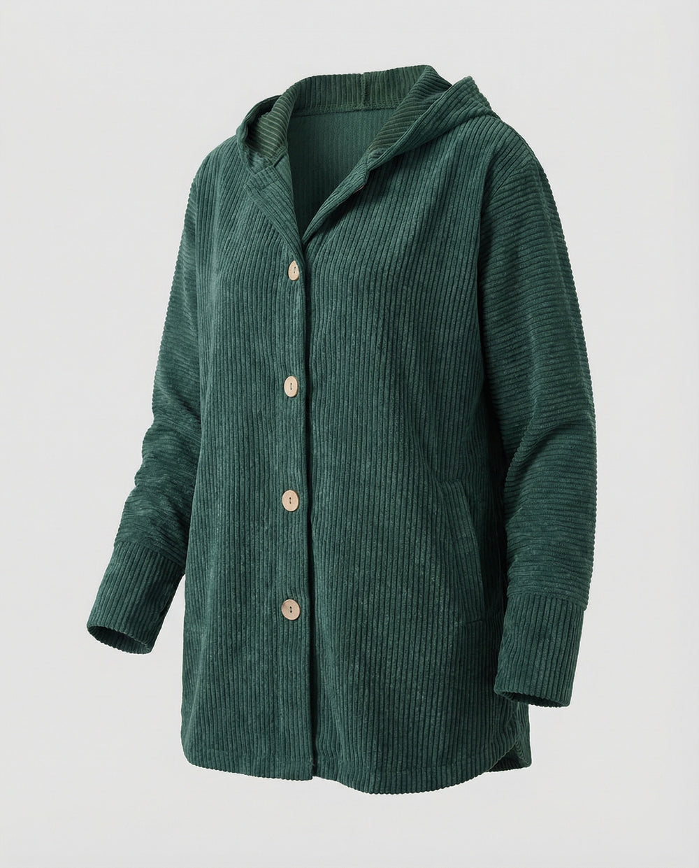 Damen Cord-Kapuzenjacke