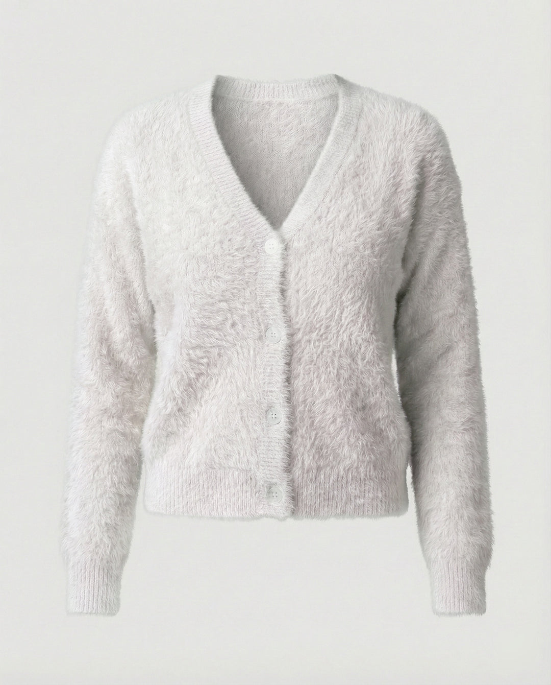 Strickjacke Damen kuschelig mit V-Ausschnitt und Knopfdetails