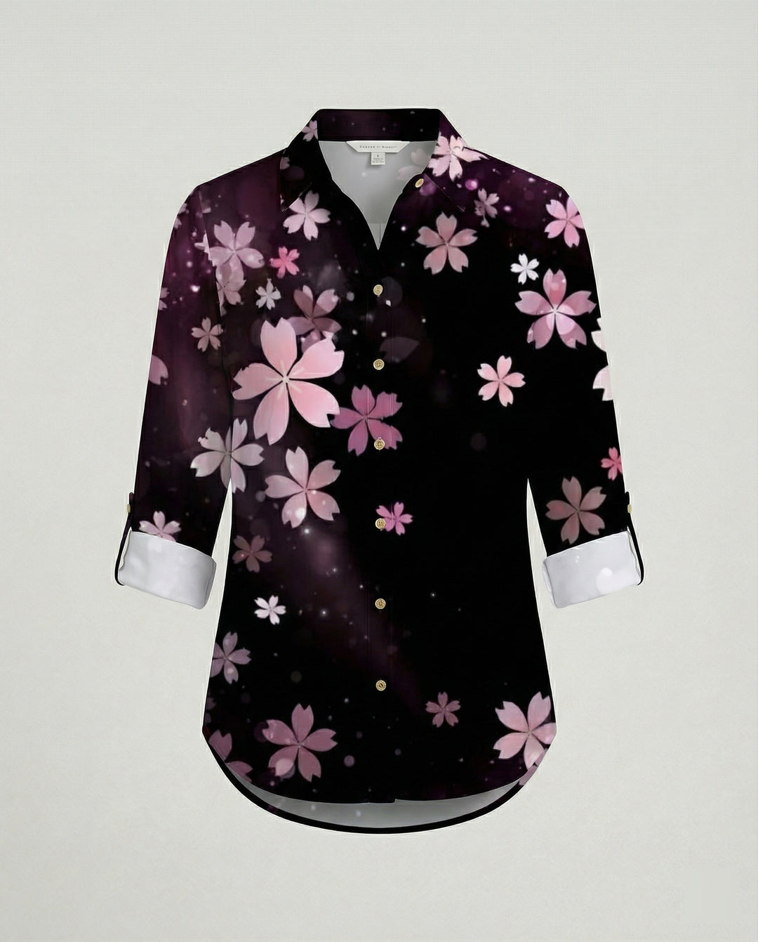 Leinenoptik Bluse Damen Floral