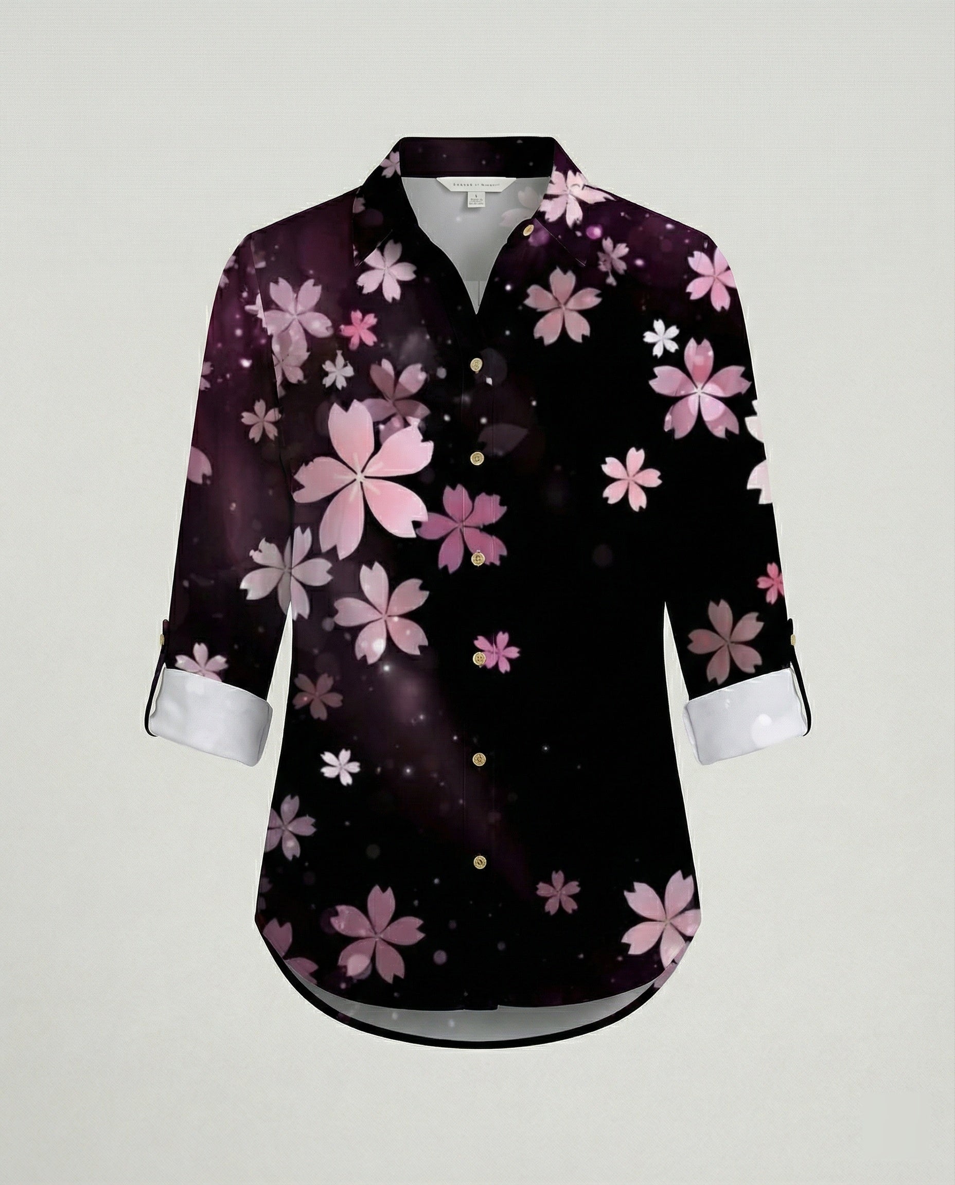 Leinenoptik Bluse Damen Floral