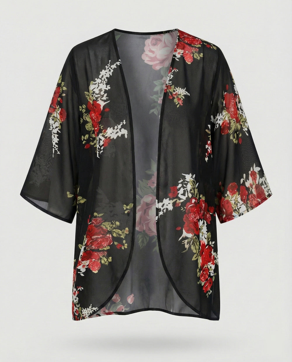 Offener Kimono Damen Floral